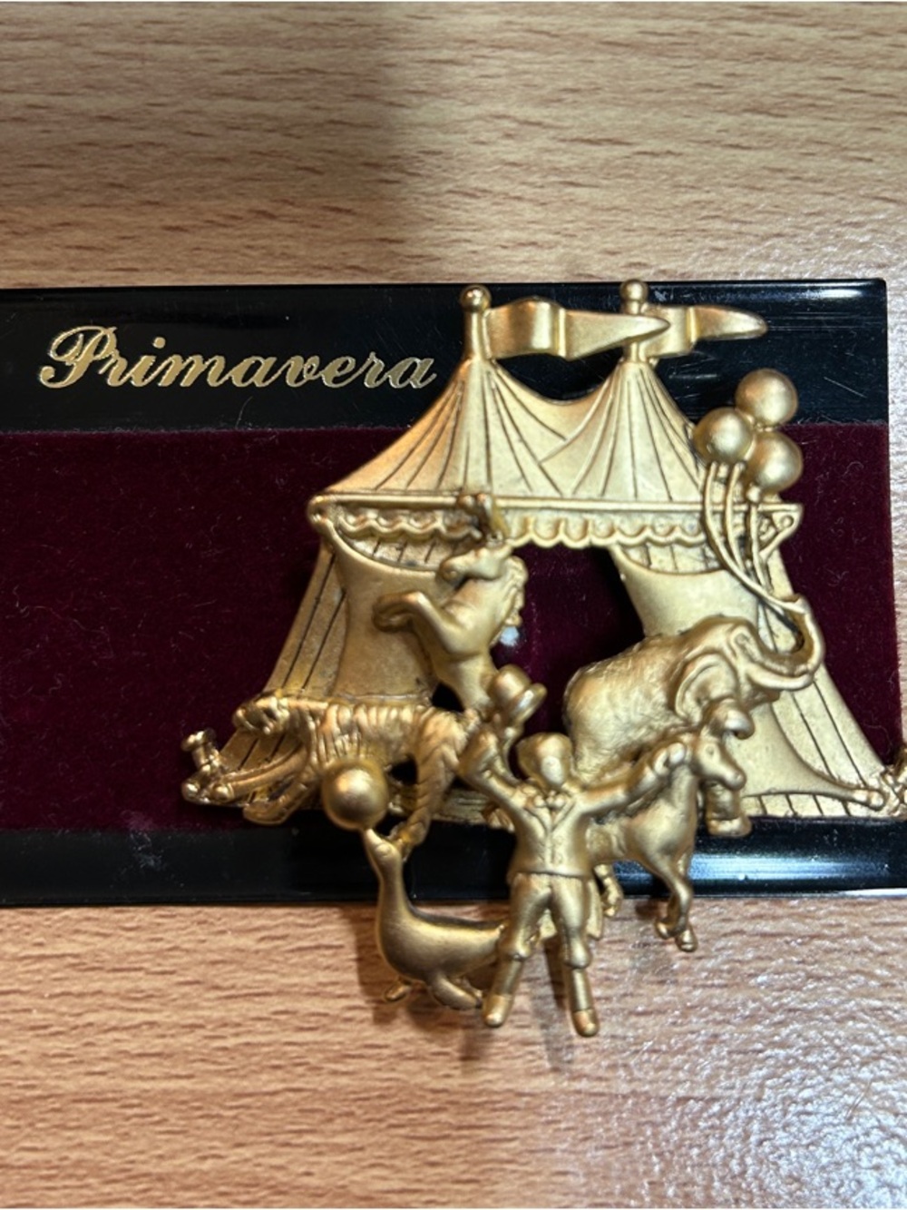 Primavera Gold Circus Big Top Tent Pin Brooch NWT